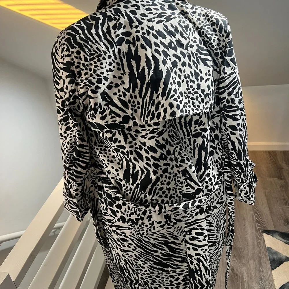 Sergio Hudson x Target Animal Print Strong Shoulder Trench Coat - Picture 5 of 10